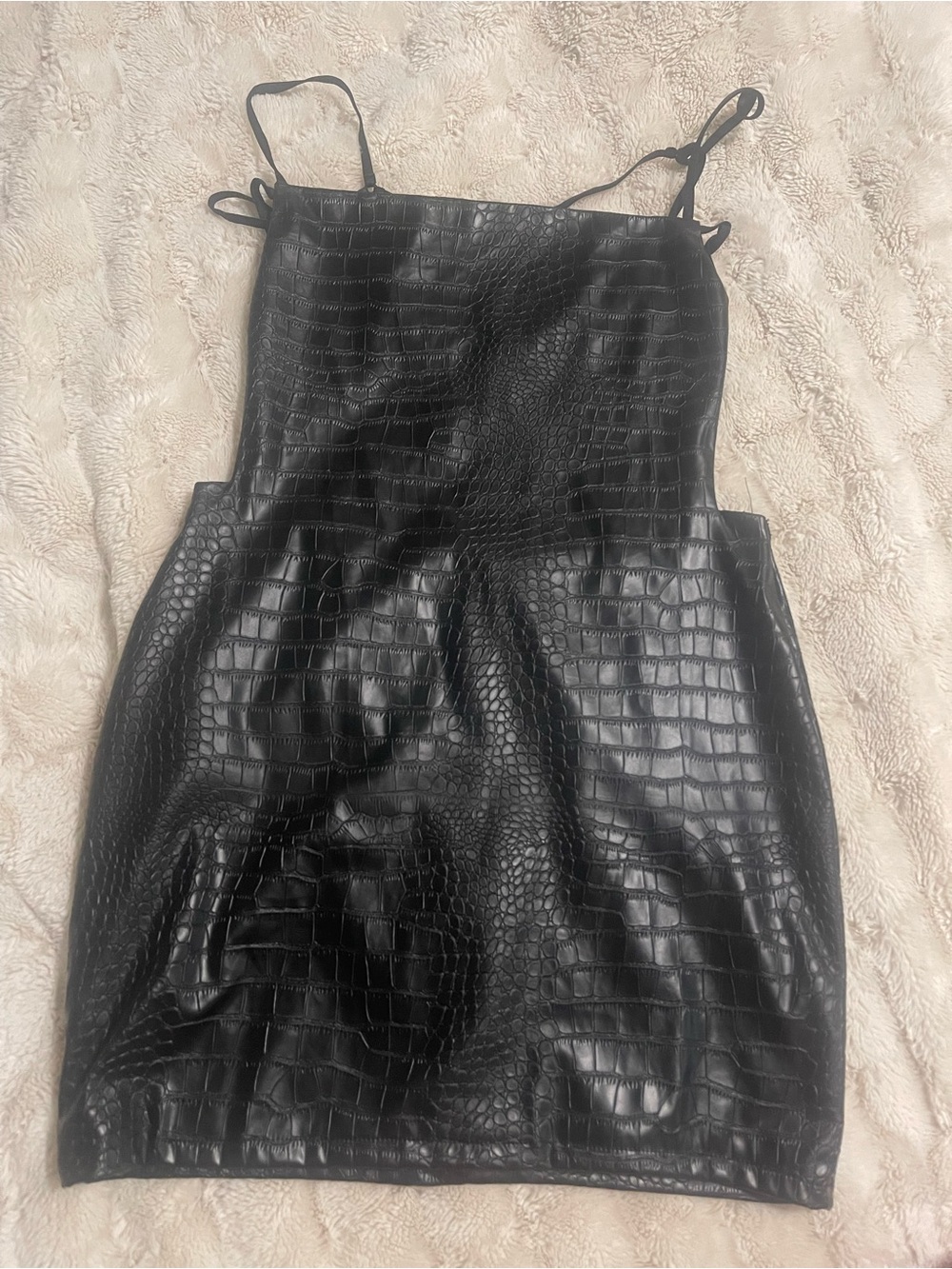 Fashion Nova Black Faux Backless Mini Dress